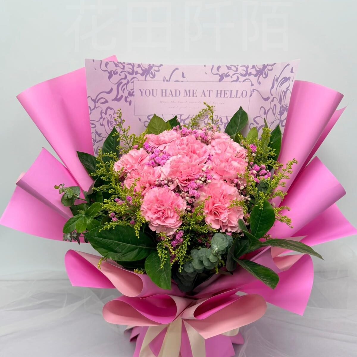 寶石粉康乃馨花束